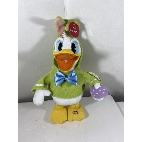 Disney/Hallmark Don't Pull My Ears Donald Duck Plush Sings Dances Green Easter - Picture 2 of 8
